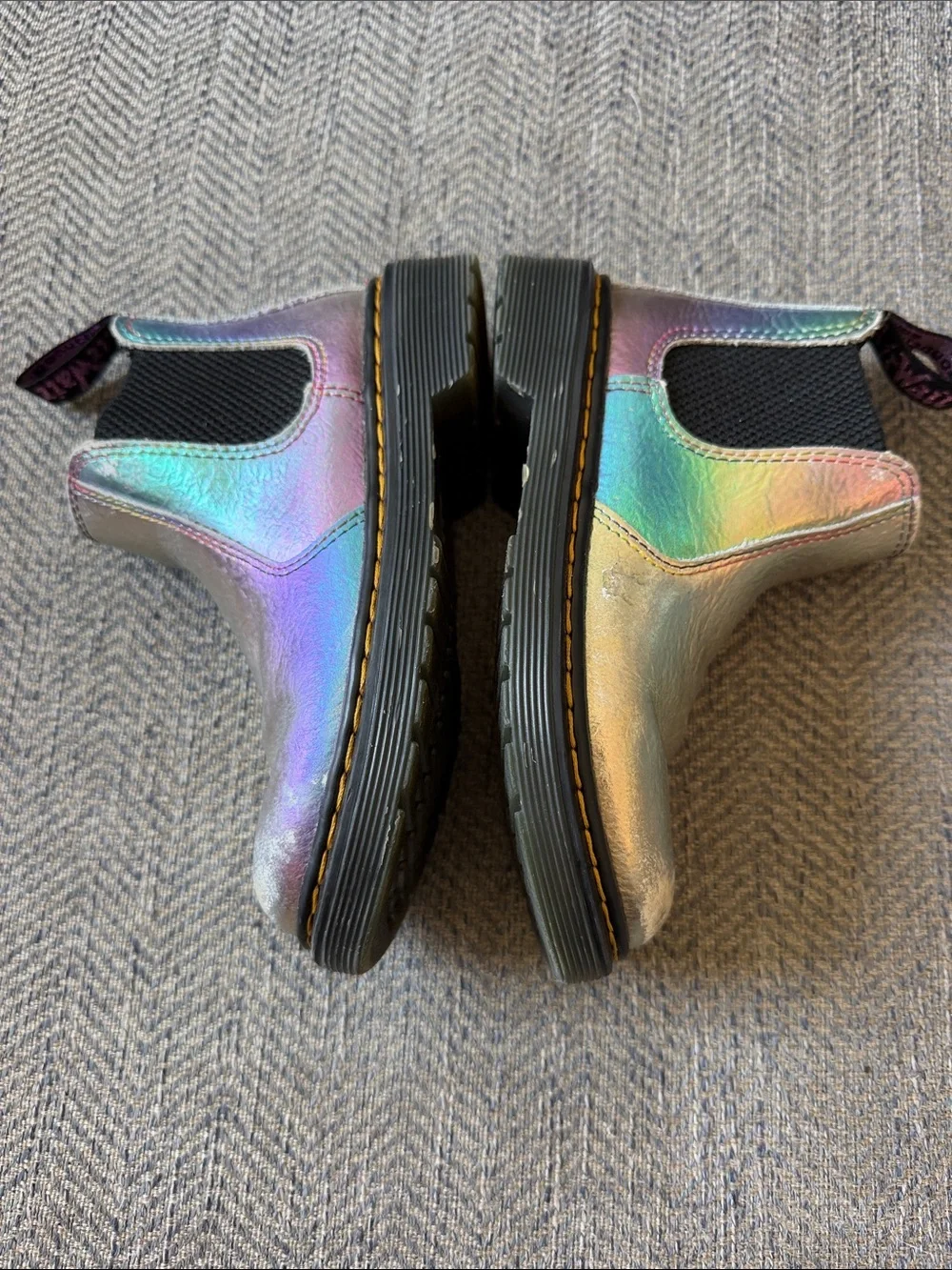 Dr. MARTENS TODDLER 2976 RAINBOW CRINKLE LEATHER CHELSEA BOOTS Size: 12